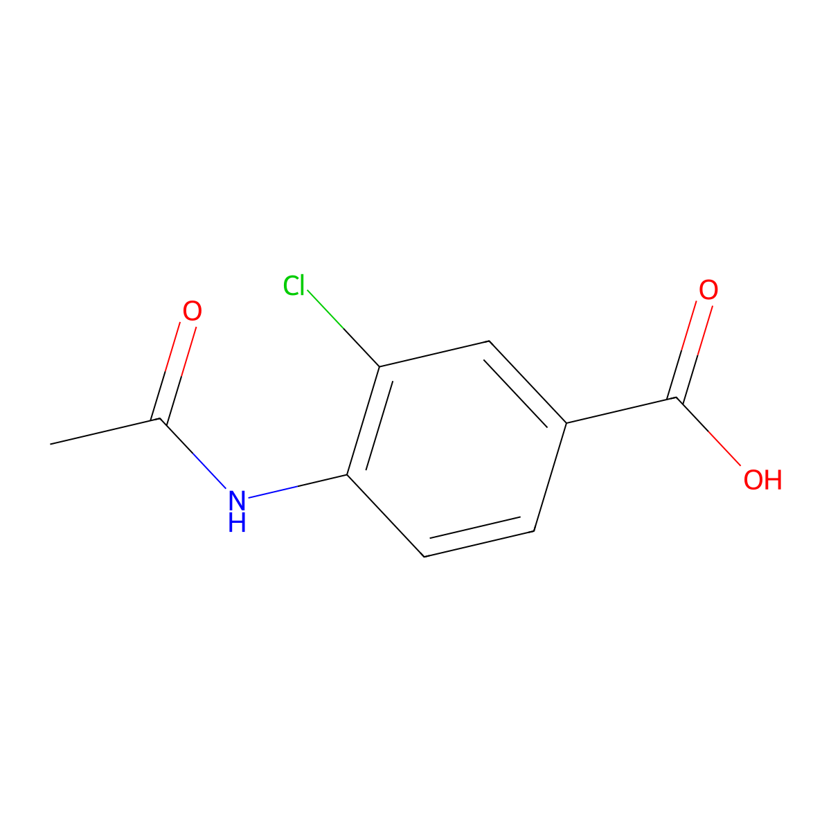 4-Acetamido-3-chlorobenzoic acid molecular structure, CAS 74114-62-8