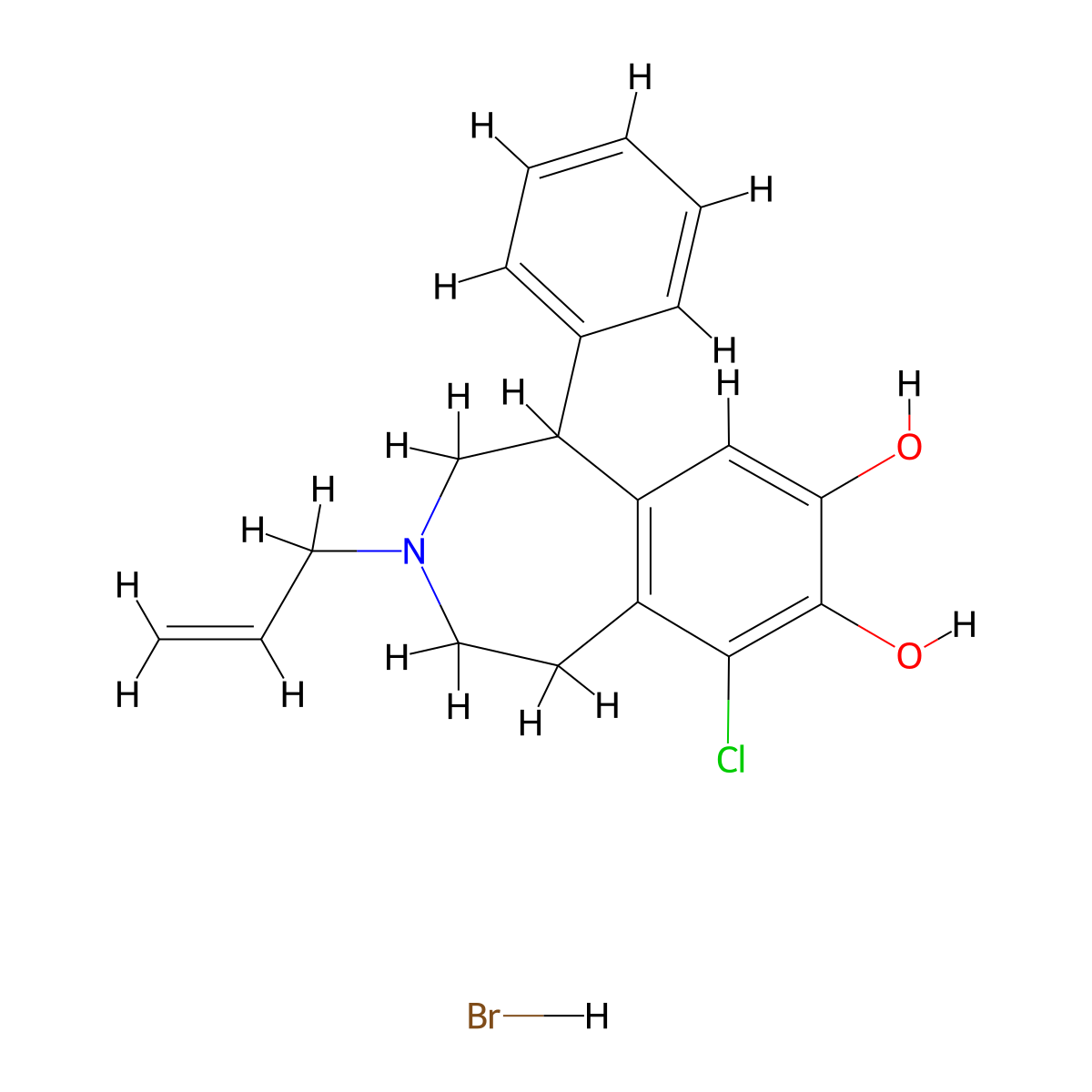 SKF-82958 (hydrobromide) molecular structure, CAS 74115-01-8