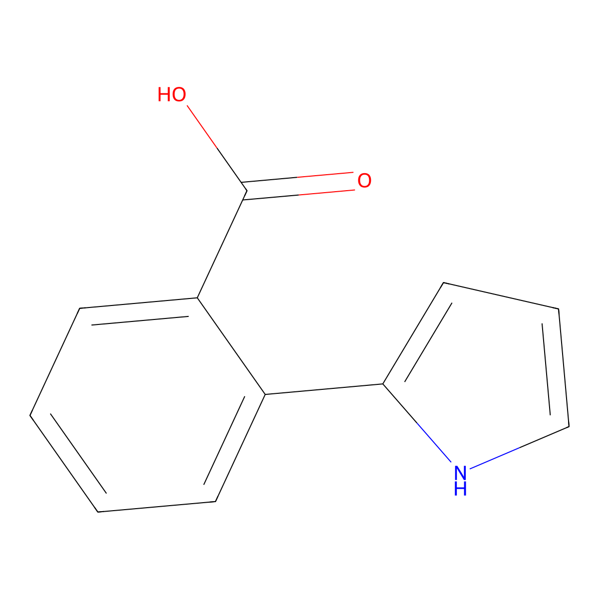 2-(1H-pyrrol-2-yl)benzoic acid molecular structure, CAS 74117-44-5