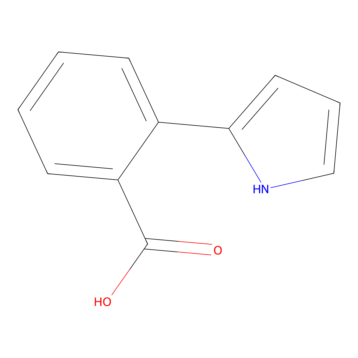2-(1H-pyrrol-2-yl)benzoic acid molecular structure, CAS 74117-44-5