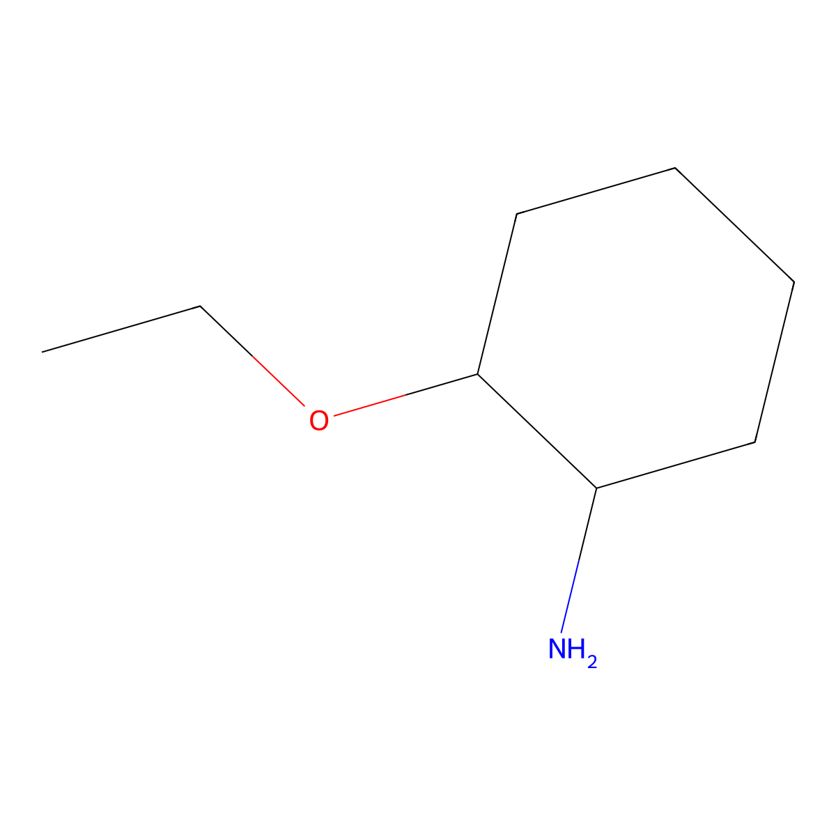 rac-(1R,2R)-2-ethoxycyclohexan-1-amine, trans molecular structure, CAS 741197-32-0
