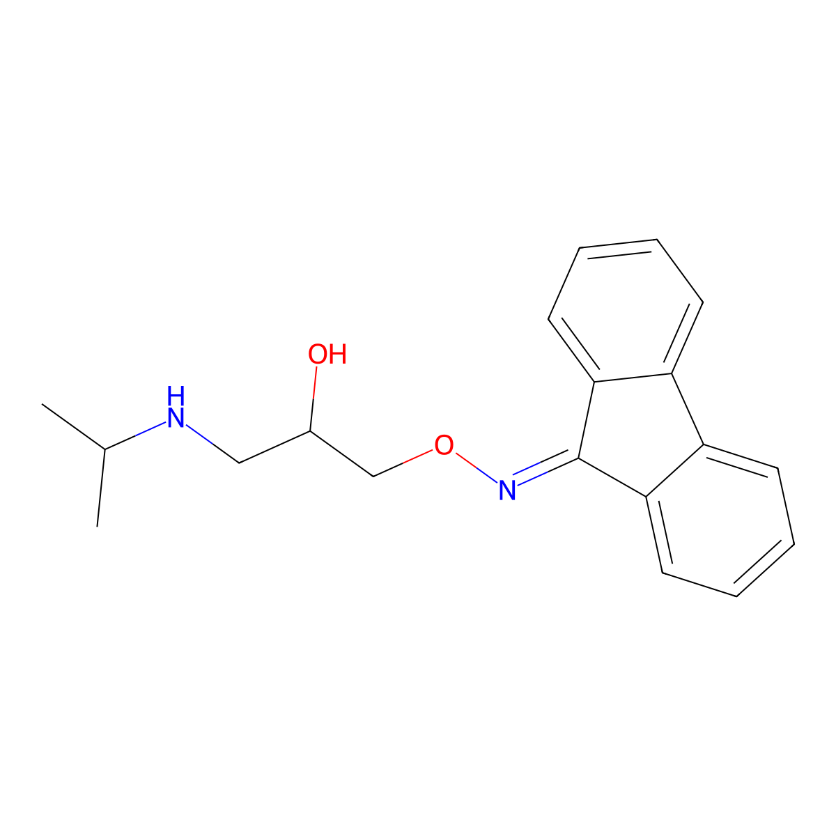 9H-fluoren-9-one O-(2-hydroxy-3-(isopropylamino)propyl) oxime molecular structure, CAS 741199-10-0