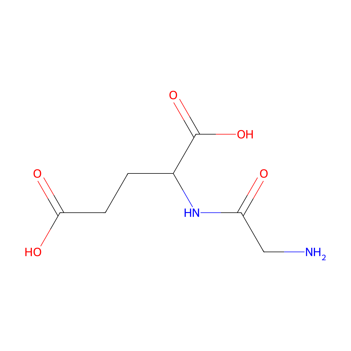 Glycyl-L-glutamic acid molecular structure, CAS 7412-78-4