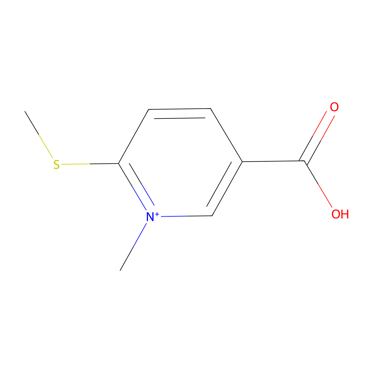 5-Carboxy-1-methyl-2-(methylsulfanyl)pyridinium molecular structure, CAS 741211-99-4
