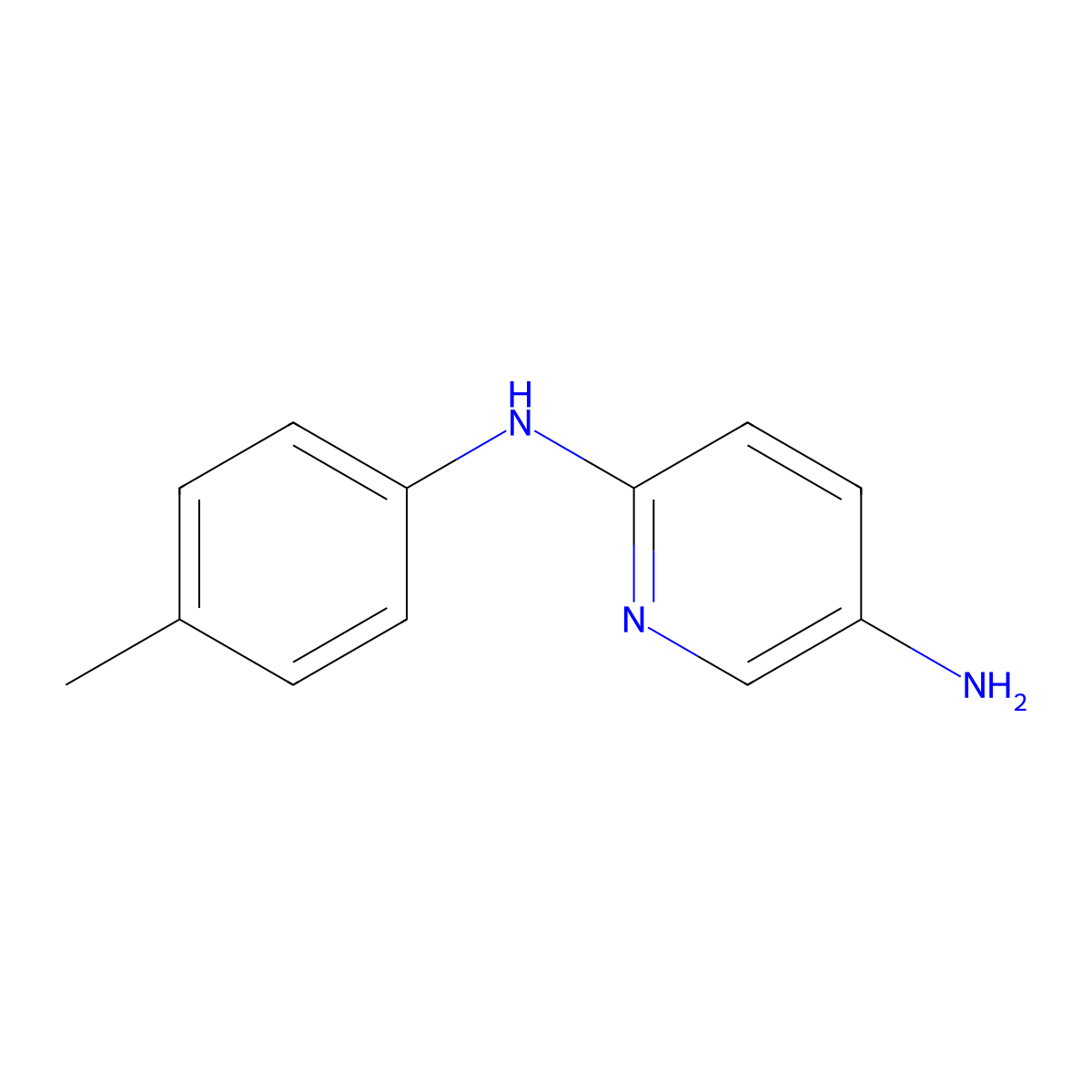 N-(5-aminopyridin-2-yl)-N-(4-methylphenyl)amine molecular structure, CAS 741215-41-8