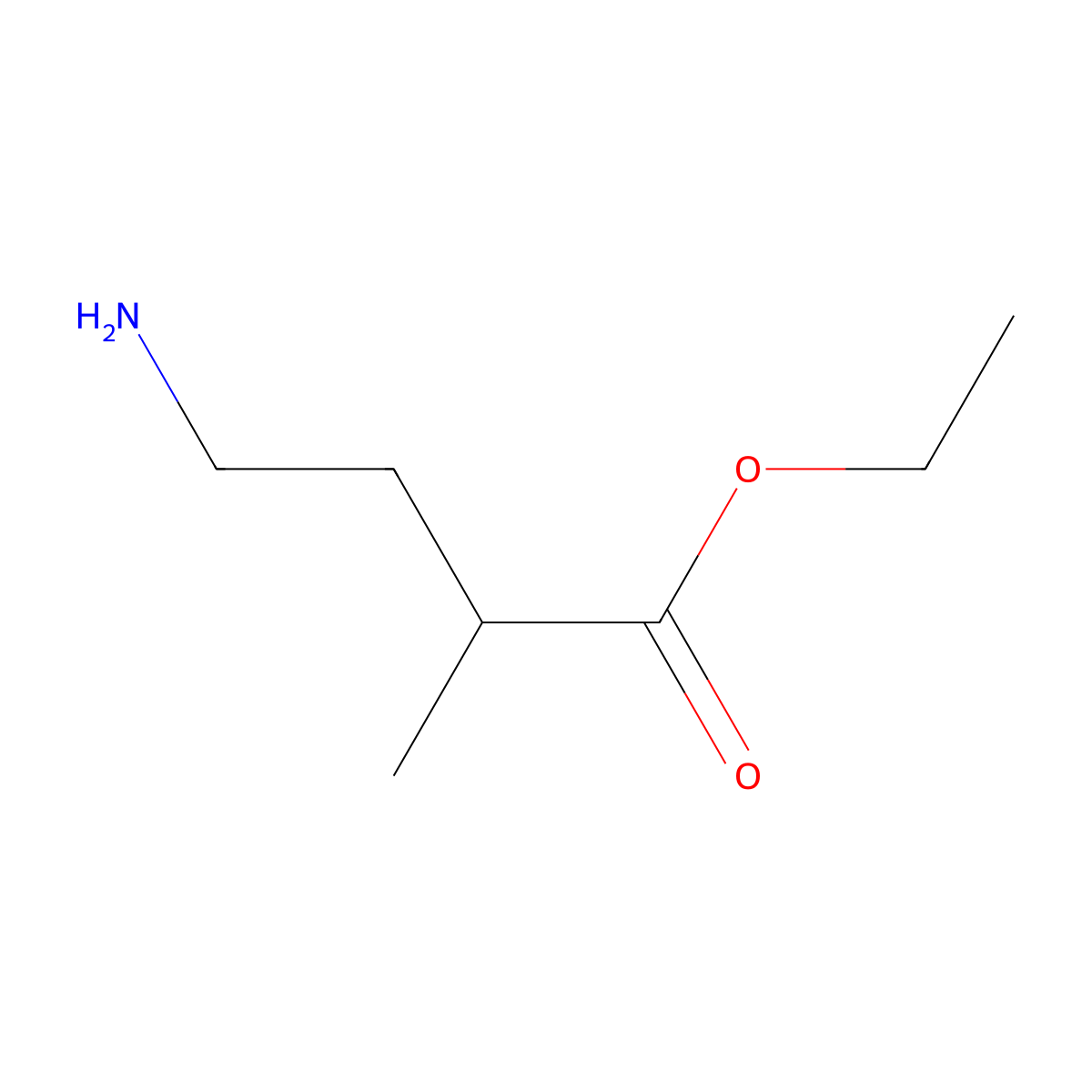Ethyl 4-amino-2-methylbutanoate molecular structure, CAS 741218-76-8