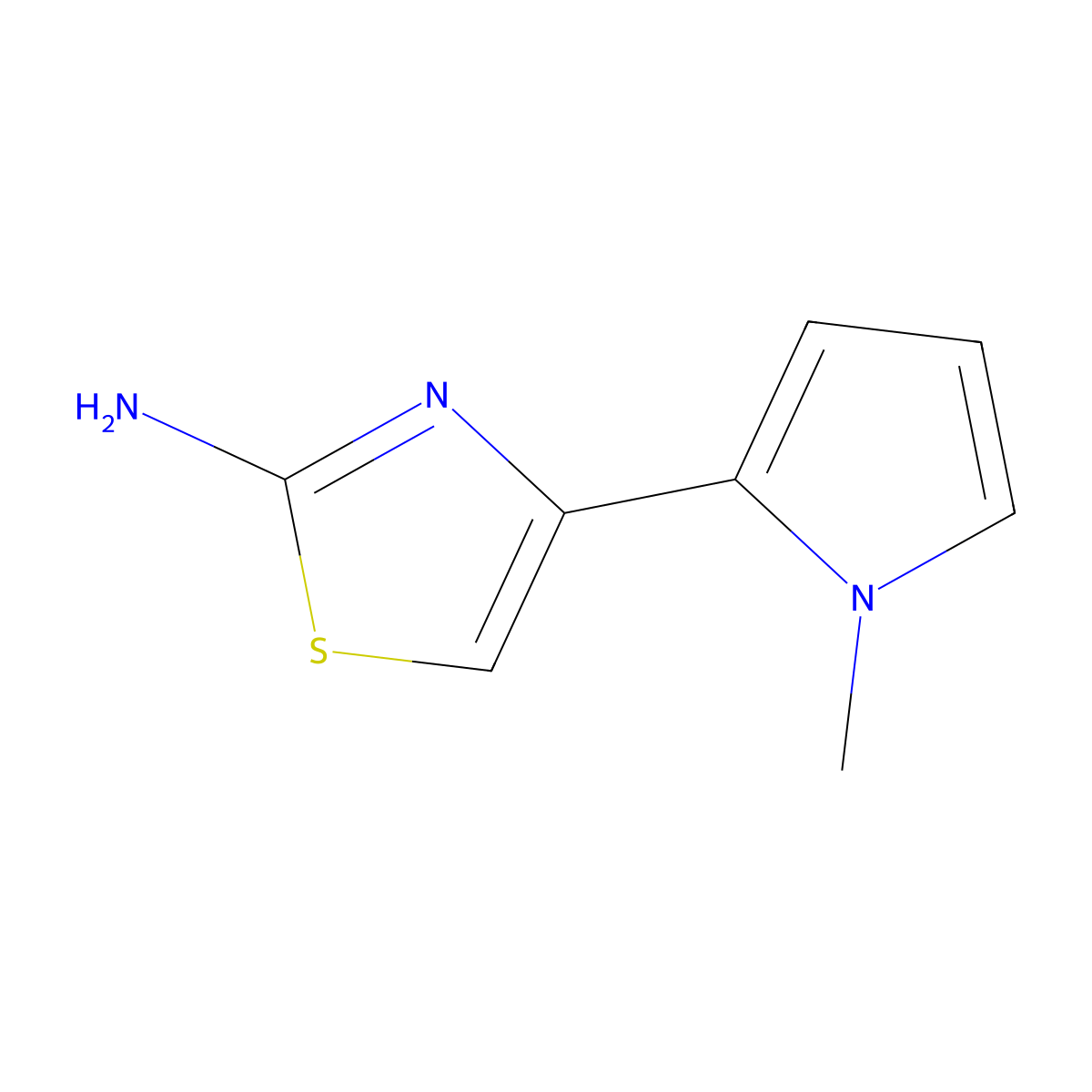 4-(1-methyl-1H-pyrrol-2-yl)-1,3-thiazol-2-amine molecular structure, CAS 741223-54-1
