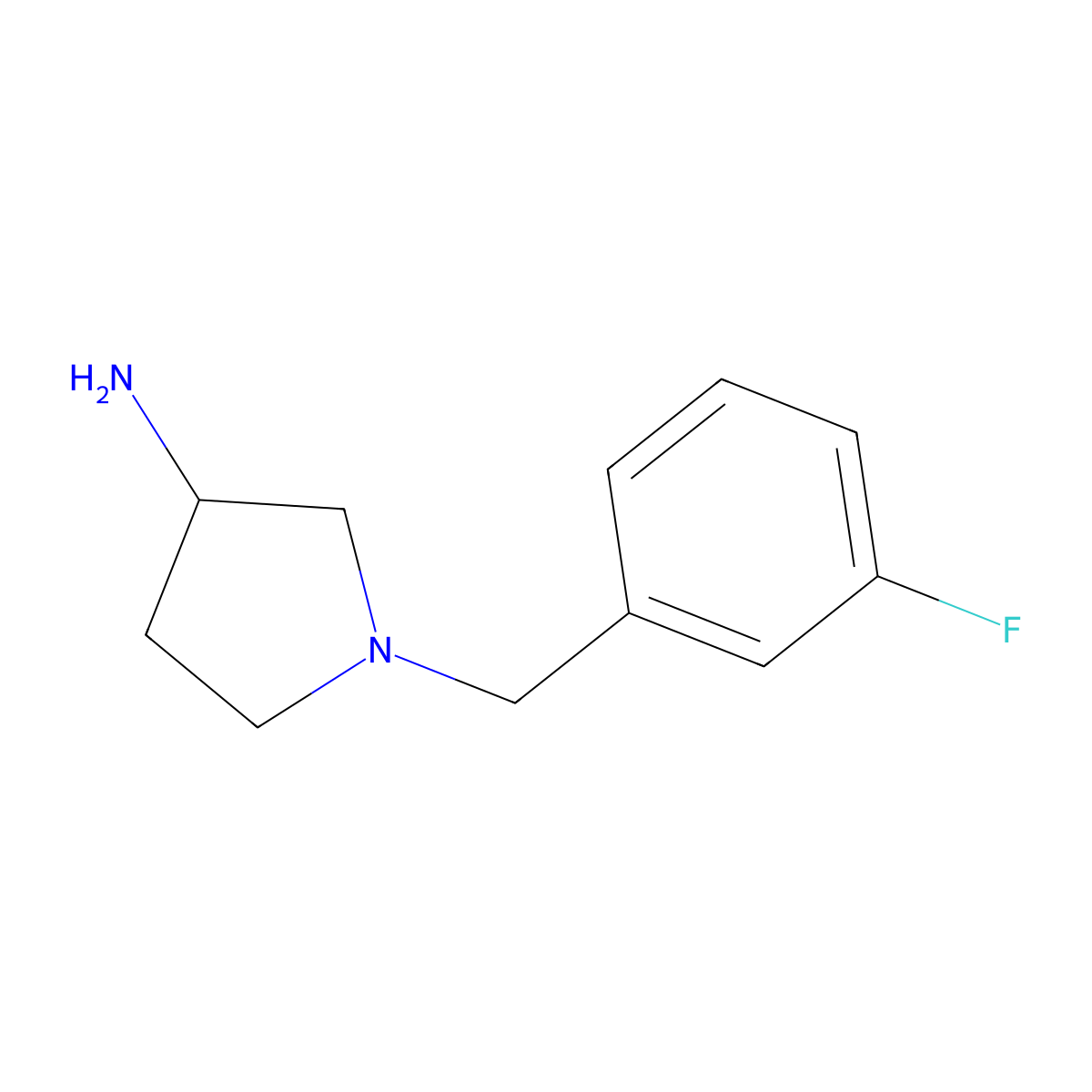 (3S)-1-[(3-fluorophenyl)methyl]pyrrolidin-3-amine molecular structure, CAS 741230-23-9