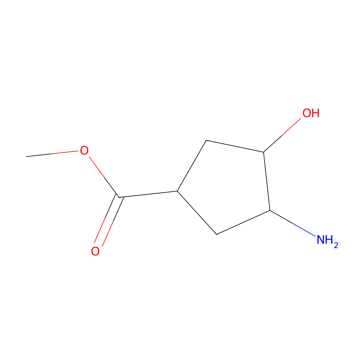 (1S,3R,4R)-Methyl 3-amino-4-hydroxycyclopentanecarboxylate molecular structure, CAS 741237-05-8