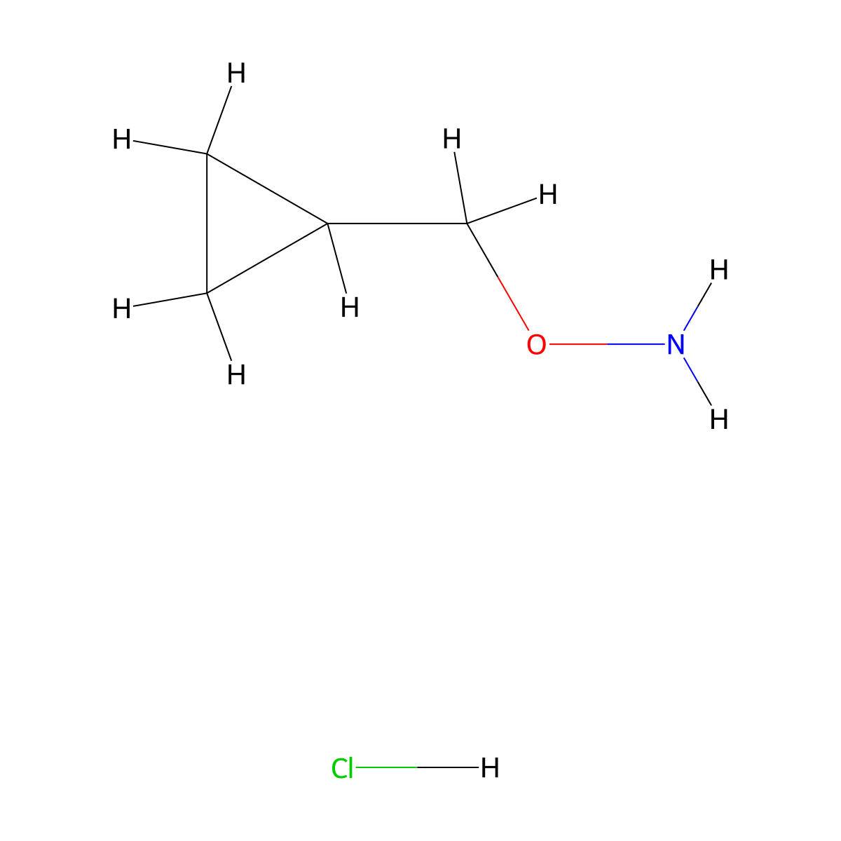 O-(cyclopropylmethyl)hydroxylamine hydrochloride molecular structure, CAS 74124-04-2