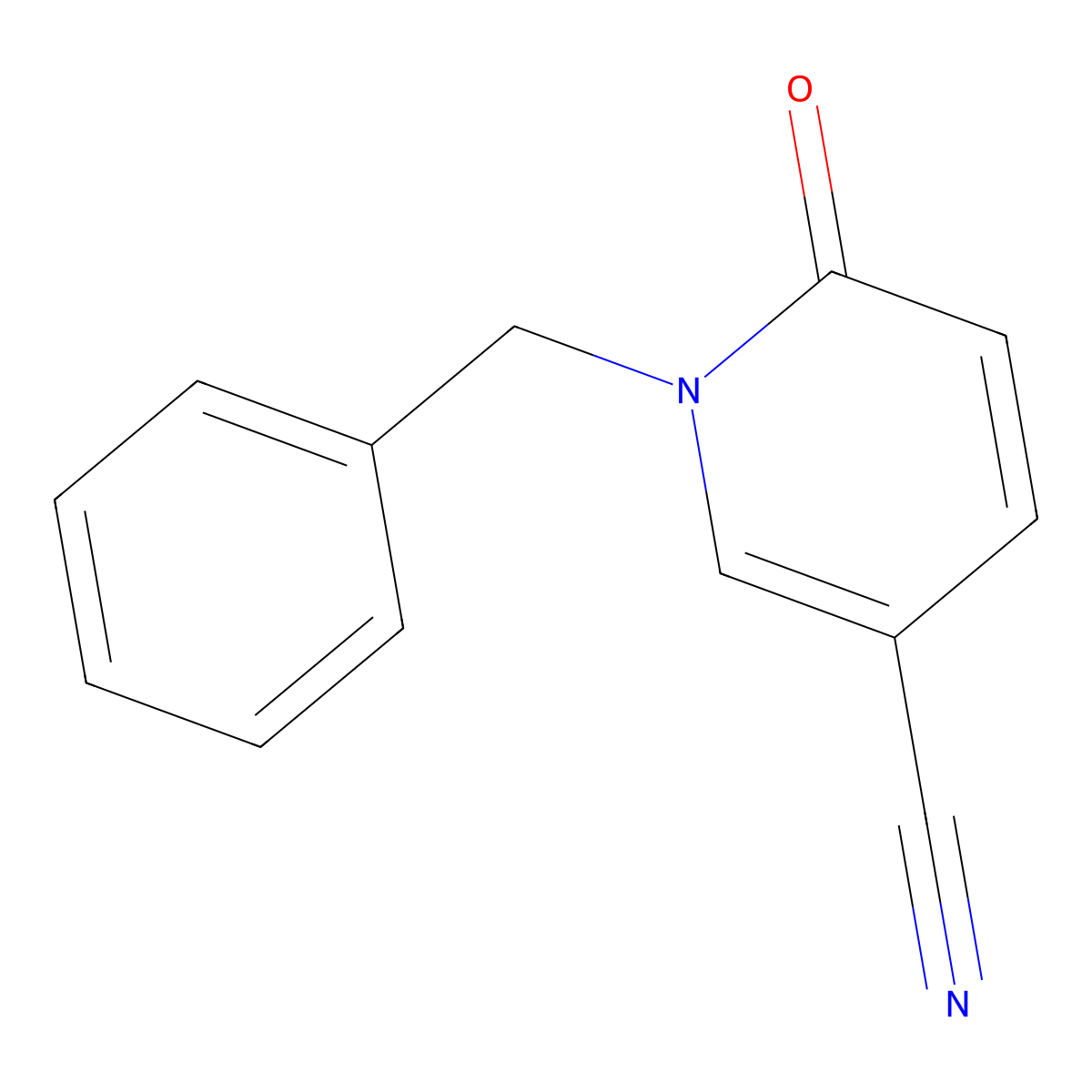 1-Benzyl-6-oxo-1,6-dihydropyridine-3-carbonitrile molecular structure, CAS 74124-14-4