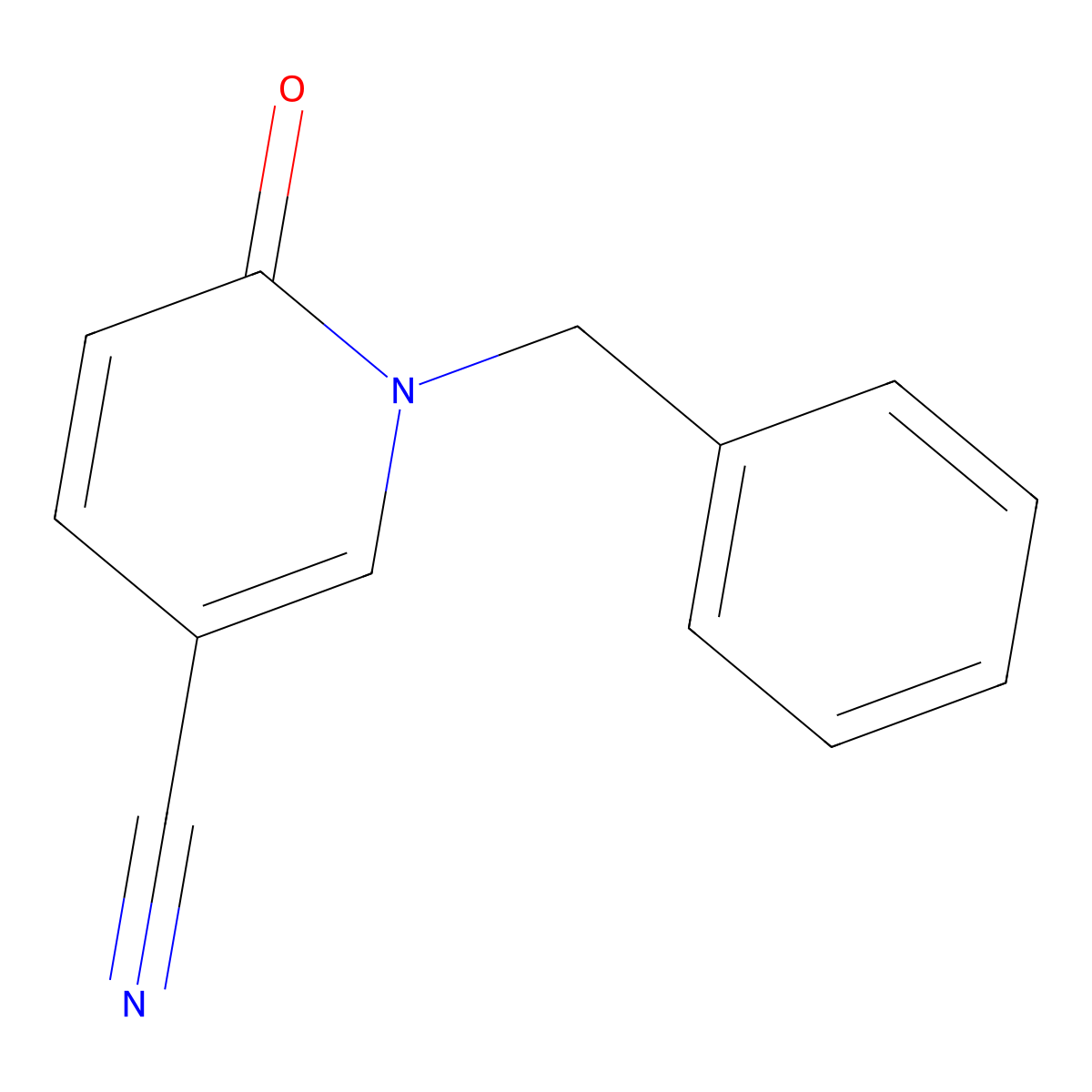 1-Benzyl-6-oxo-1,6-dihydropyridine-3-carbonitrile molecular structure, CAS 74124-14-4