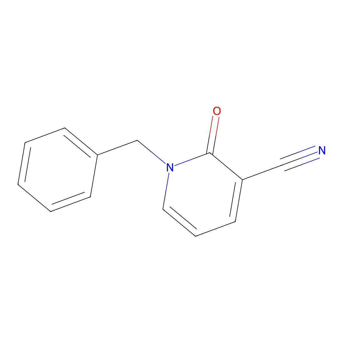 1-Benzyl-2-oxo-1,2-dihydropyridine-3-carbonitrile molecular structure, CAS 74124-17-7