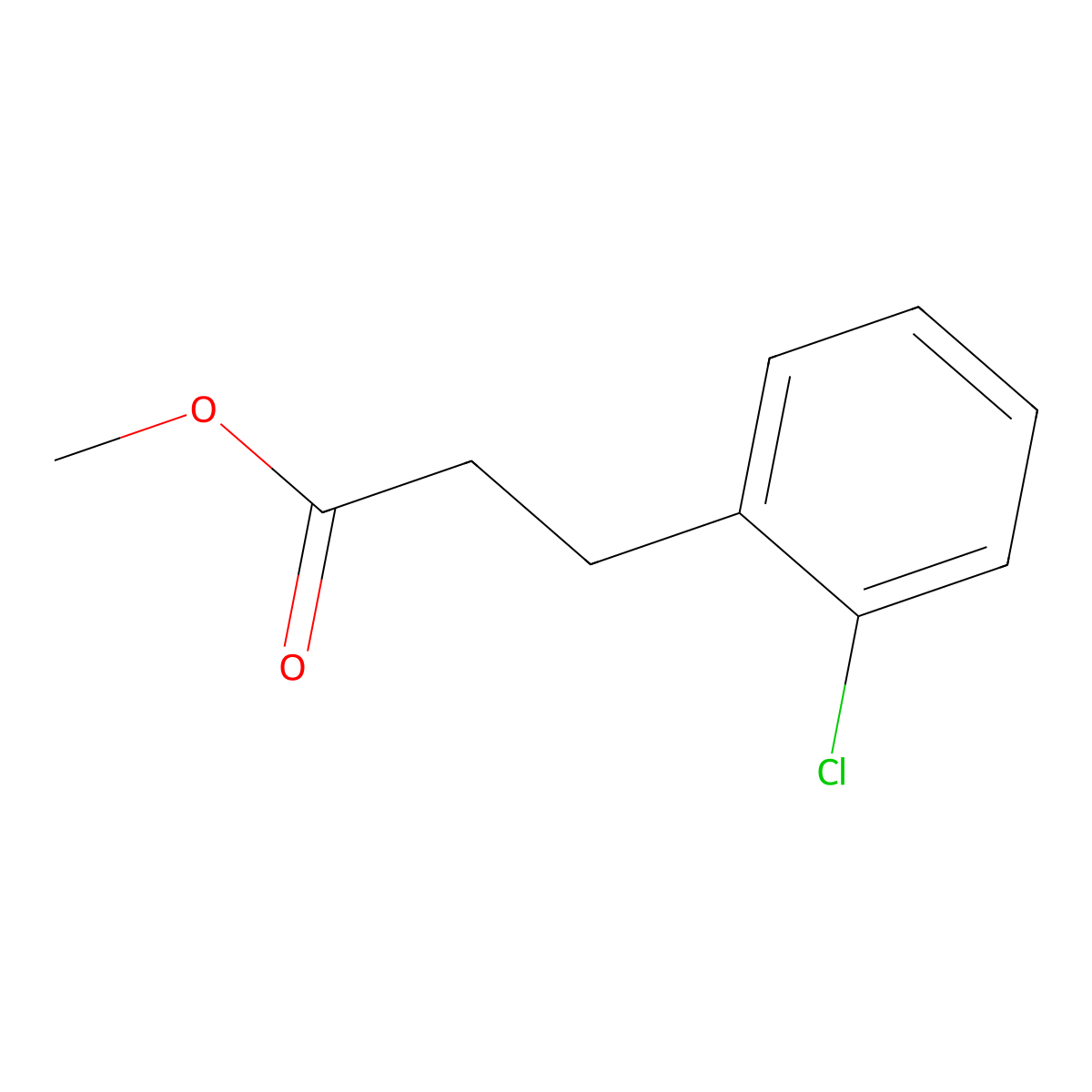 Methyl 3-(2-chlorophenyl)propanoate molecular structure, CAS 74124-86-0