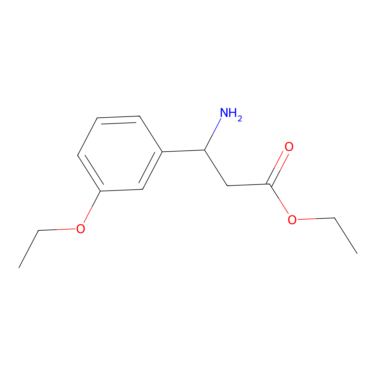 Ethyl 3-amino-3-(3-ethoxyphenyl)propanoate molecular structure, CAS 741246-39-9