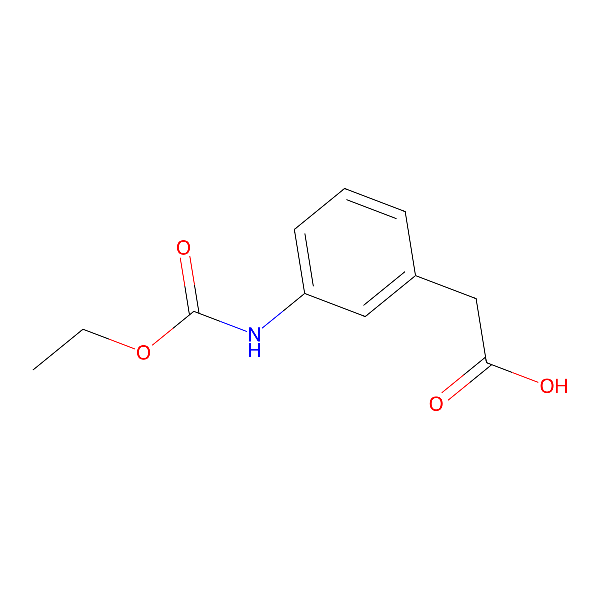 (3-Ethoxycarbonylaminophenyl)acetic acid molecular structure, CAS 741254-28-4