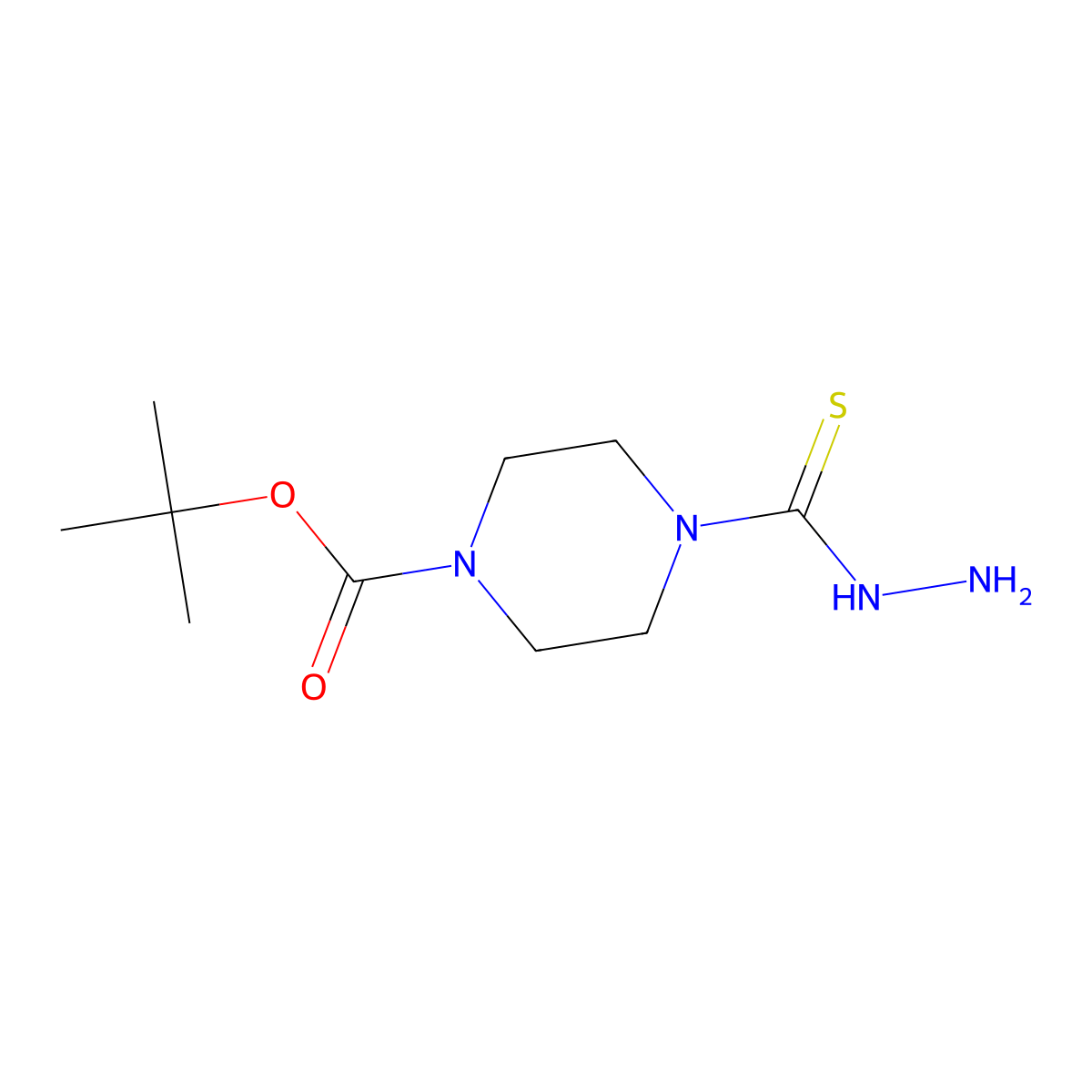 Tert-butyl 4-(aminocarbamothioyl)piperazine-1-carboxylate molecular structure, CAS 741254-59-1