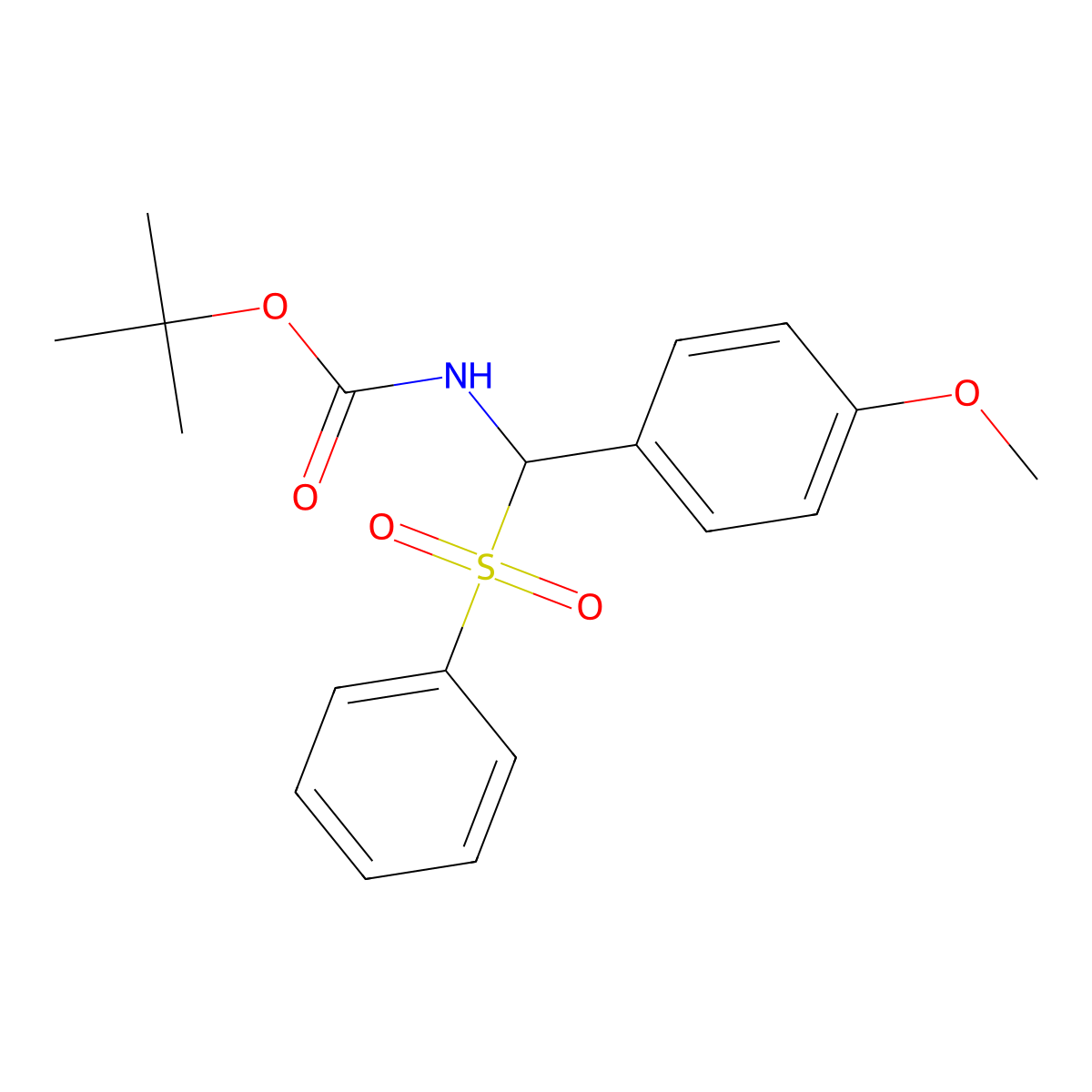 n-Boc-alpha-(phenylsulfonyl)-4-methoxybenzylamine molecular structure, CAS 741259-87-0