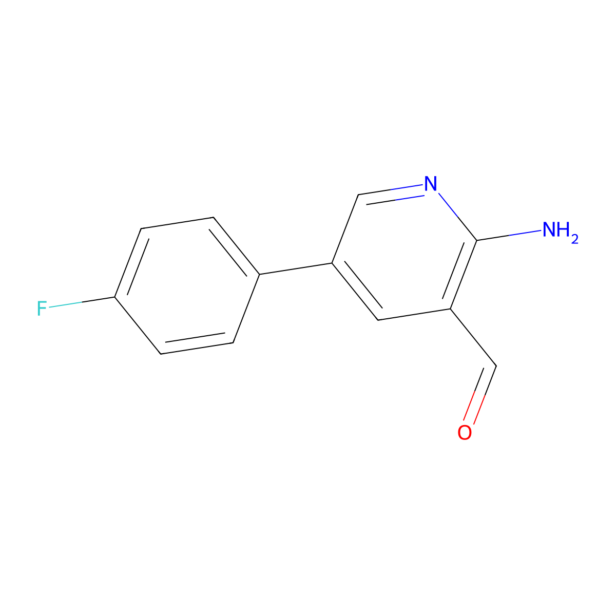 2-Amino-5-(4-fluorophenyl)nicotinaldehyde molecular structure, CAS 741271-00-1