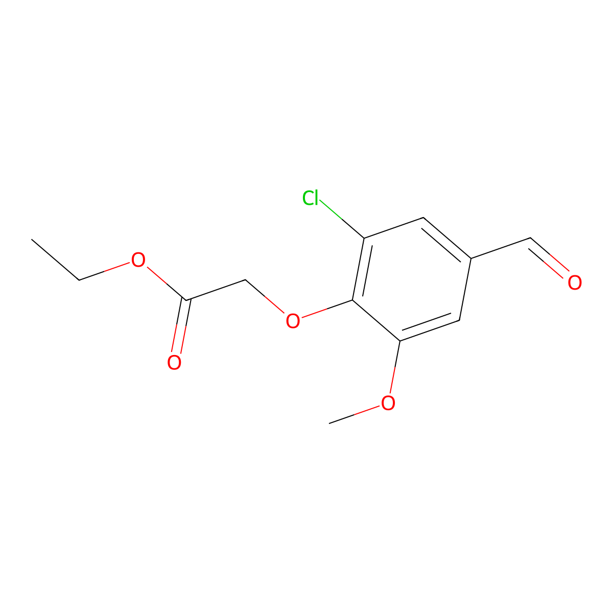 Ethyl (2-chloro-4-formyl-6-methoxyphenoxy)acetate molecular structure, CAS 741272-58-2