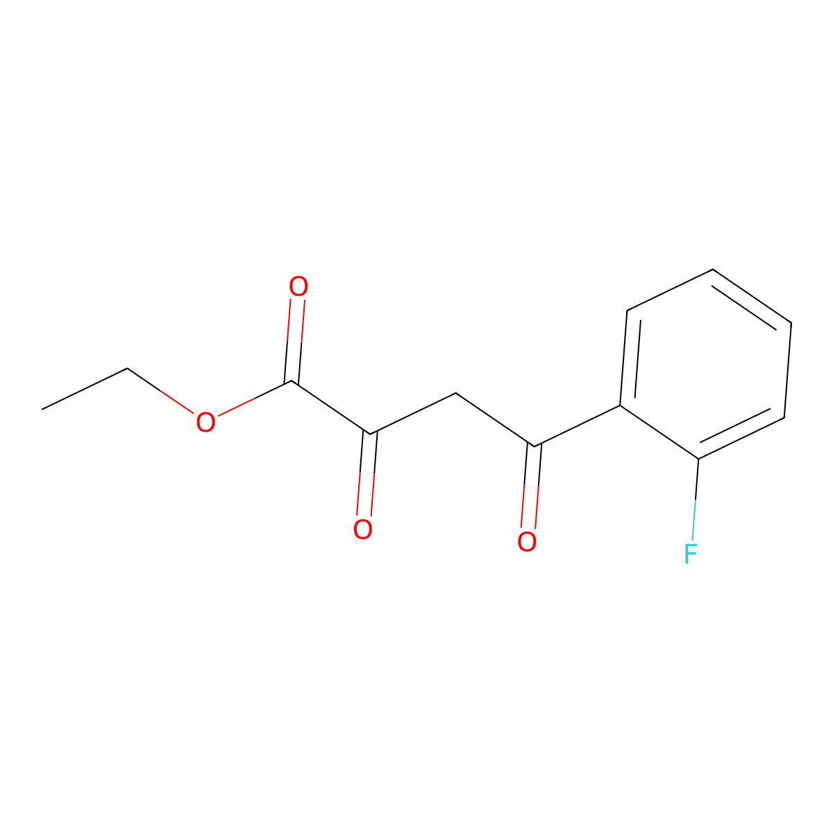 Ethyl 4-(2-fluorophenyl)-2,4-dioxobutanoate molecular structure, CAS 741286-80-6