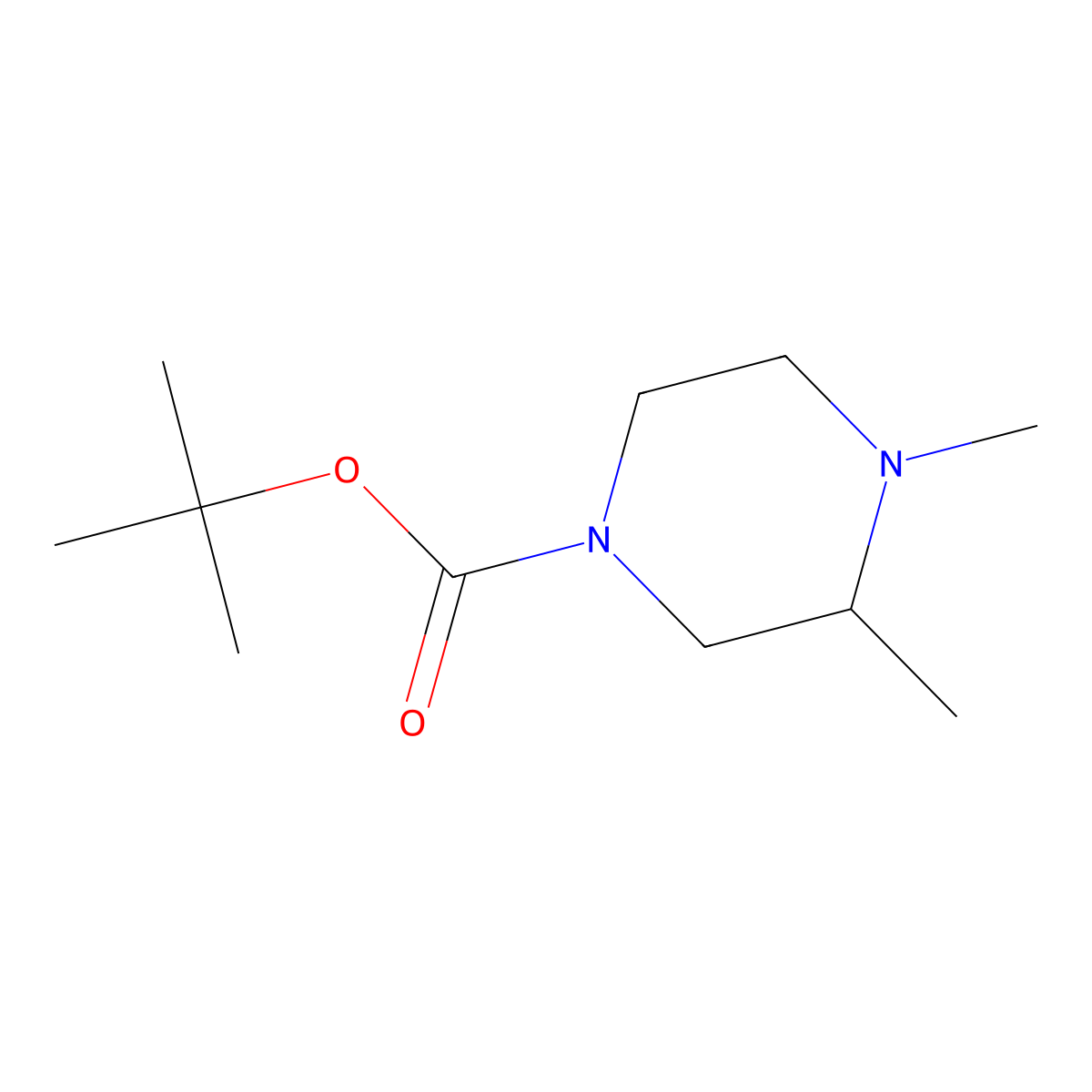tert-Butyl 3,4-dimethylpiperazine-1-carboxylate molecular structure, CAS 741287-32-1