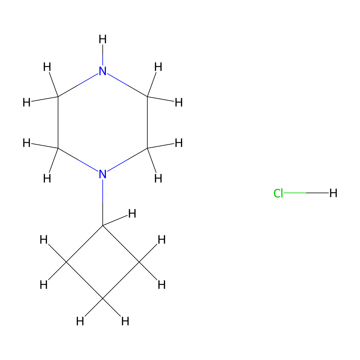 1-Cyclobutylpiperazine hydrochloride molecular structure, CAS 741287-54-7