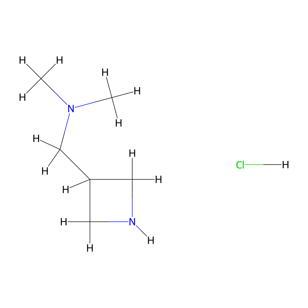 azetidin-3-yl-N,N-dimethylmethanamine hydrochloride molecular structure, CAS 741287-55-8