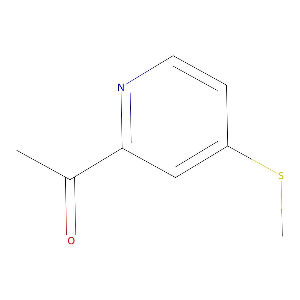 1-(4-Methylthio-2-pyridyl)ethanone molecular structure, CAS 741287-56-9