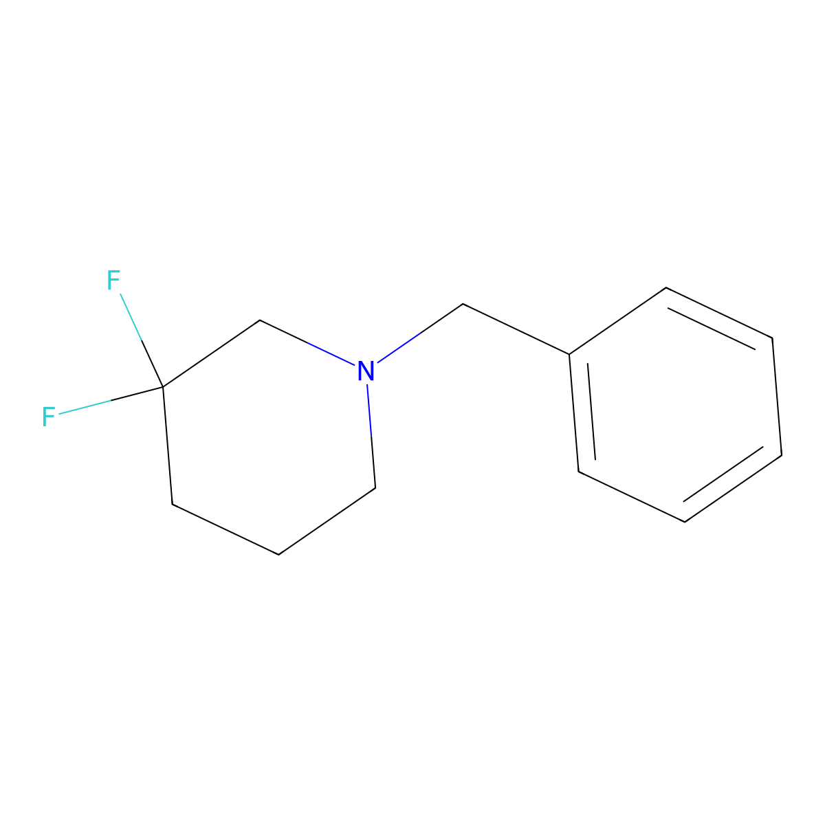 1-Benzyl-3,3-difluoropiperidine molecular structure, CAS 741288-41-5