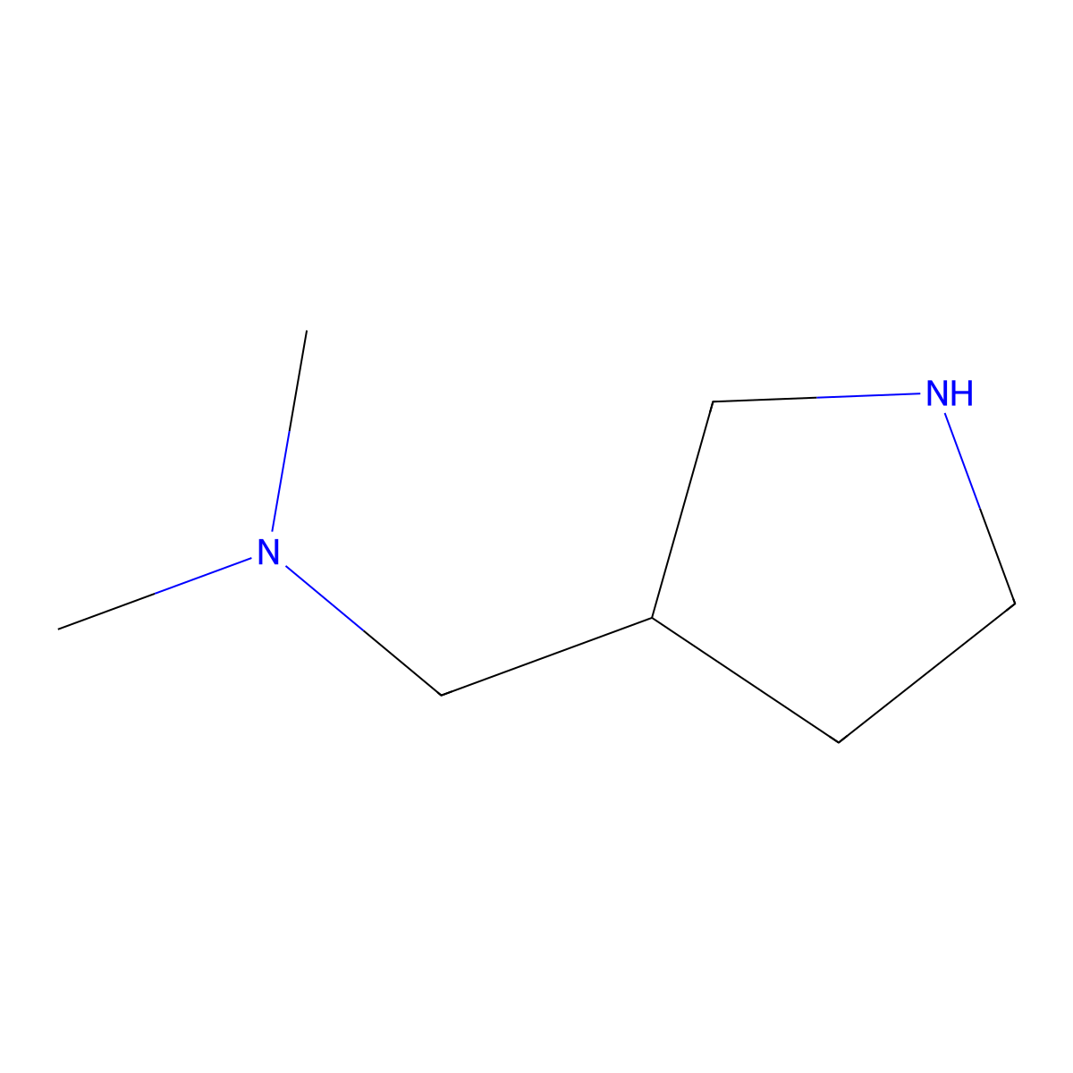 dimethyl({[(3S)-pyrrolidin-3-yl]methyl})amine molecular structure, CAS 741288-65-3