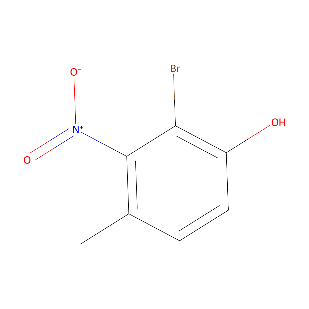 2-Bromo-4-methyl-3-nitrophenol molecular structure, CAS 74129-08-1