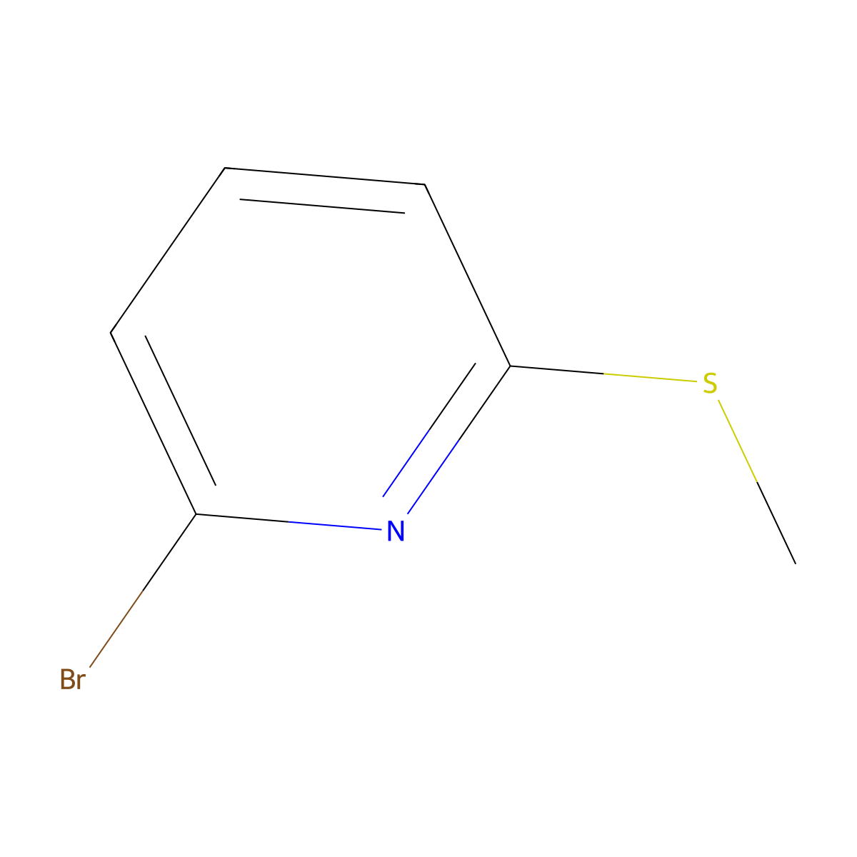 2-Bromo-6-(methylthio)pyridine molecular structure, CAS 74134-42-2