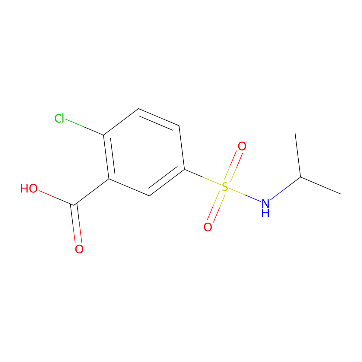 2-Chloro-5-[(propan-2-yl)sulfamoyl]benzoic acid molecular structure, CAS 74138-28-6
