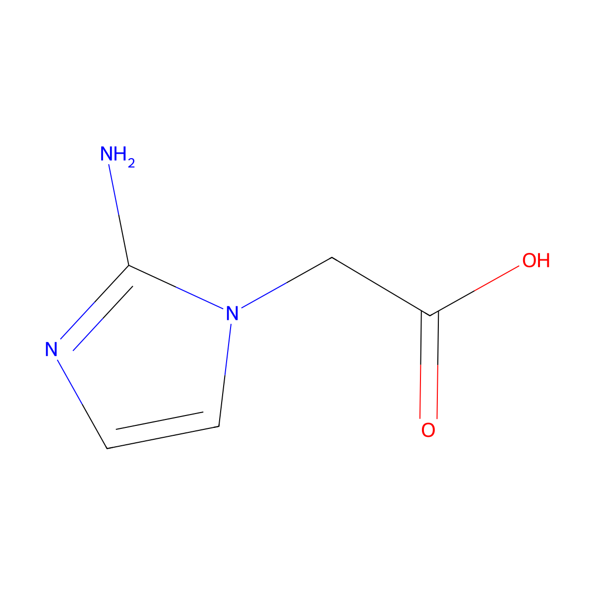 (2-Amino-1H-imidazol-1-yl)acetic acid molecular structure, CAS 74141-18-7