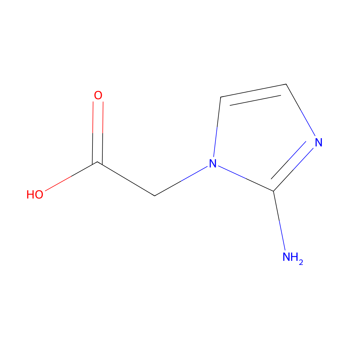 (2-Amino-1H-imidazol-1-yl)acetic acid molecular structure, CAS 74141-18-7