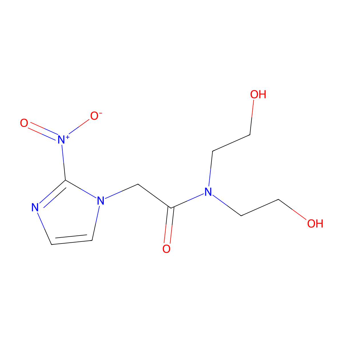 N,N-Bis(2-hydroxyethyl)-2-nitro-1H-imidazole-1-acetamide molecular structure, CAS 74141-74-5