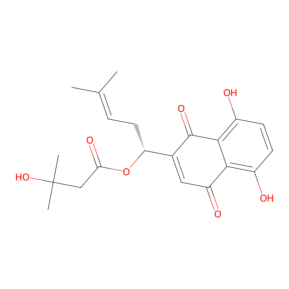 Beta-Hydroxyisovalerylshikonin molecular structure, CAS 7415-78-3