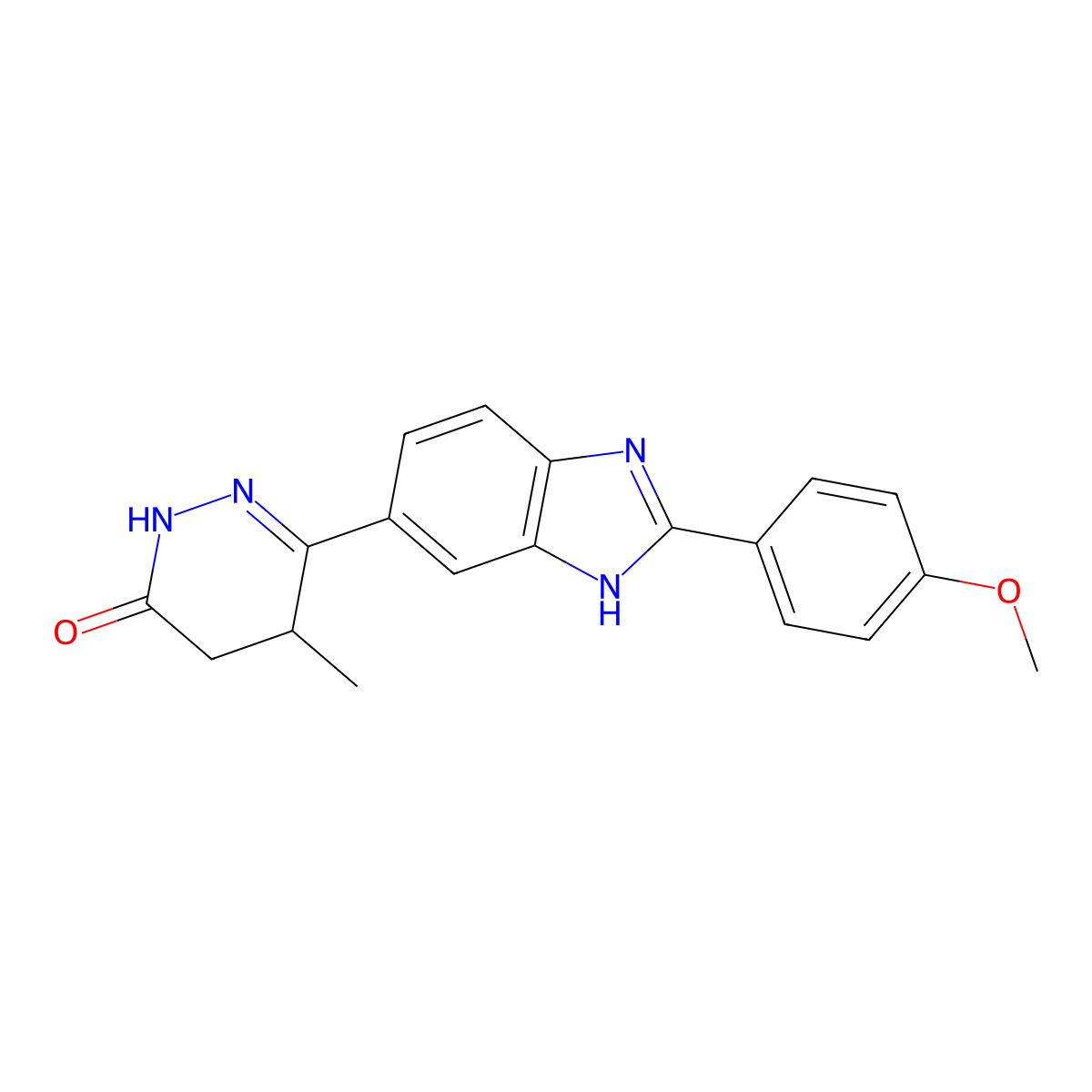 Pimobendan molecular structure, CAS 74150-27-9