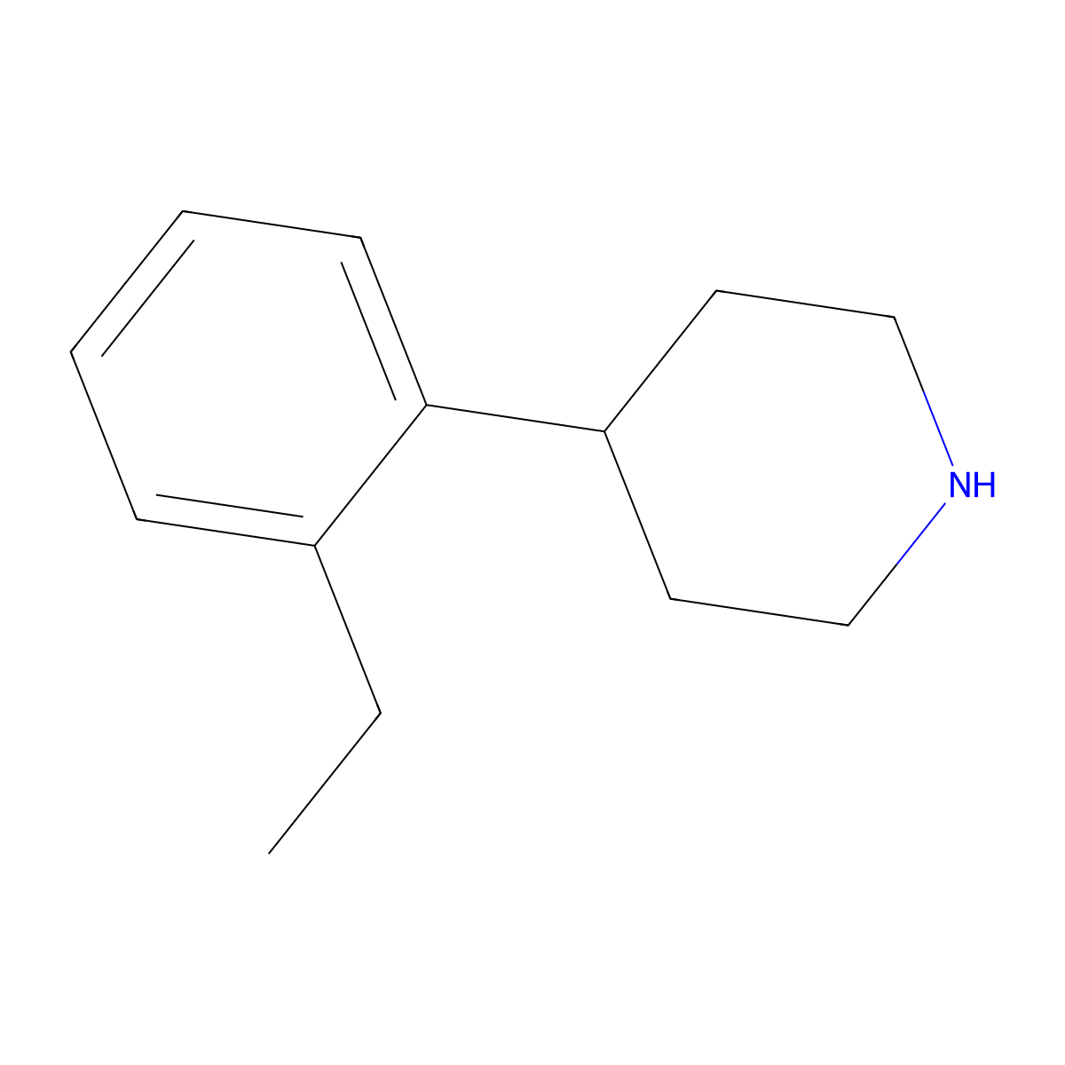 4-(2-Ethylphenyl)piperidine molecular structure, CAS 74150-51-9