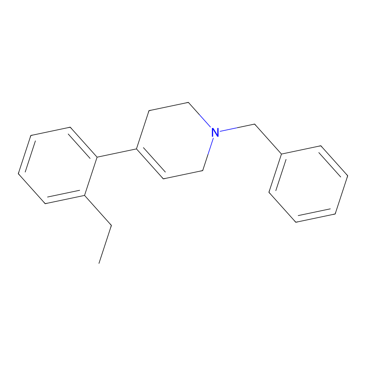 4-(2-Ethylphenyl)-1,2,3,6-tetrahydro-1-(phenylmethyl)pyridine molecular structure, CAS 74150-53-1