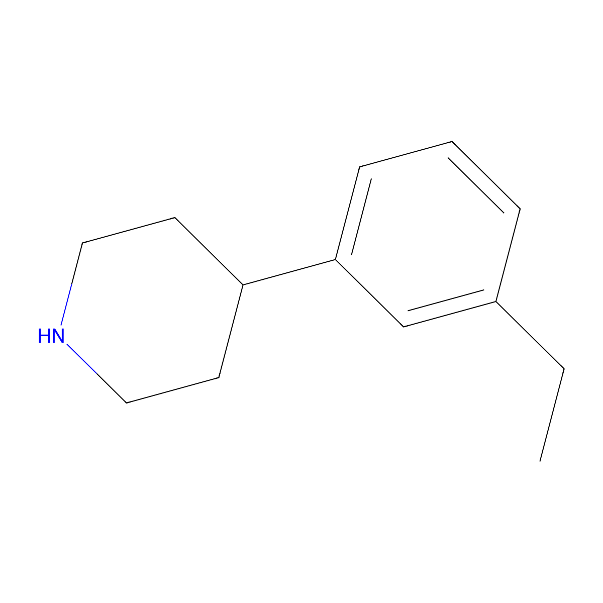 4-(3-Ethylphenyl)piperidine molecular structure, CAS 74150-55-3