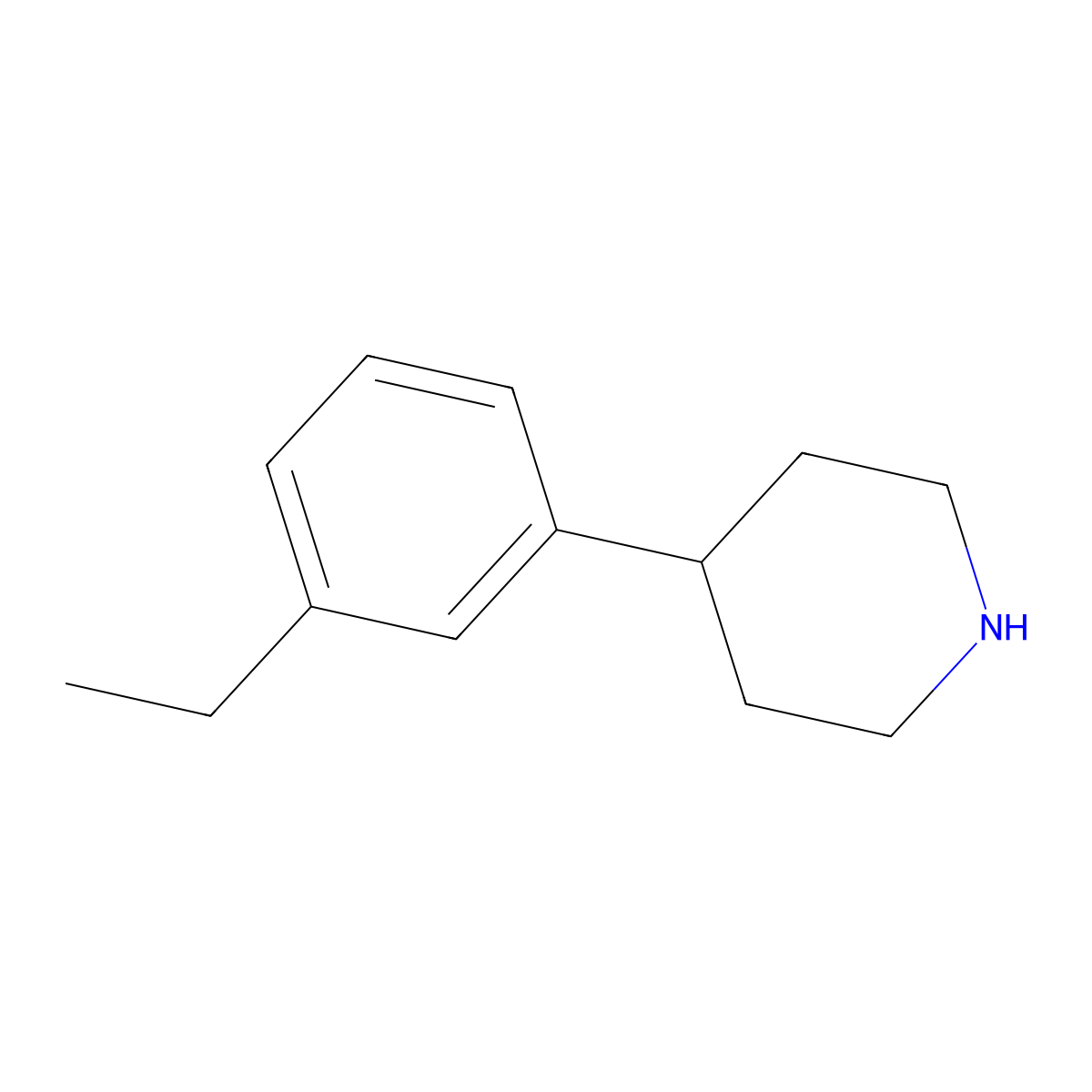 4-(3-Ethylphenyl)piperidine molecular structure, CAS 74150-55-3