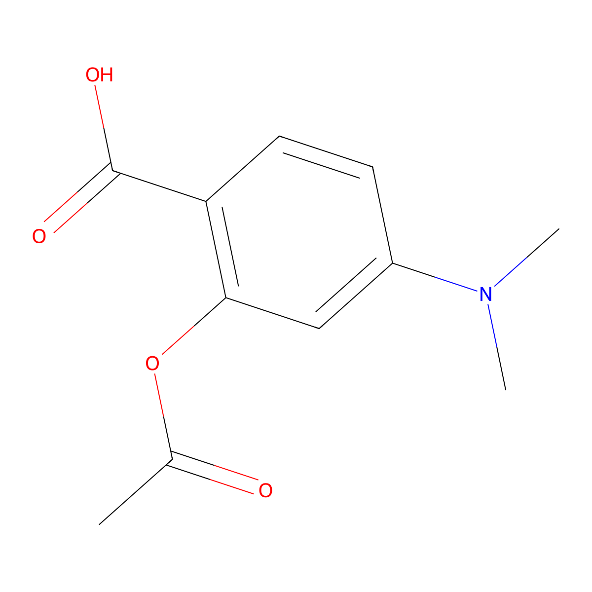 Acetyl-4-dimethylaminosalicylic acid molecular structure, CAS 74152-38-8