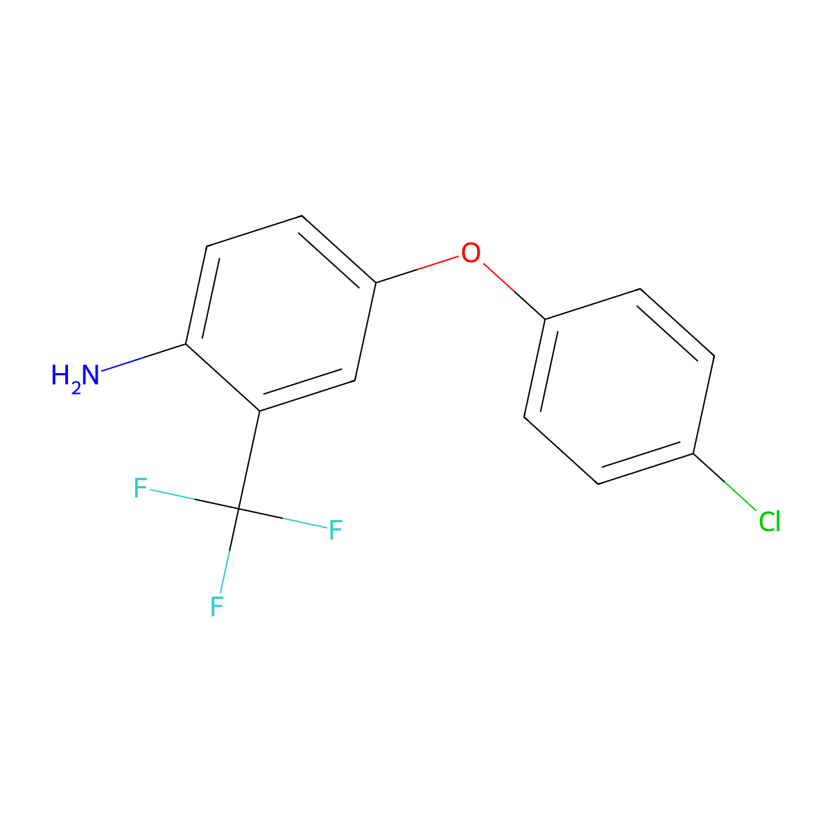 4-(4-Chlorophenoxy)-2-(trifluoromethyl)aniline molecular structure, CAS 74159-77-6