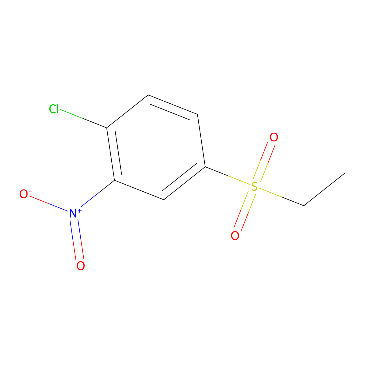 1-Chloro-4-(ethylsulfonyl)-2-nitrobenzene molecular structure, CAS 74159-80-1
