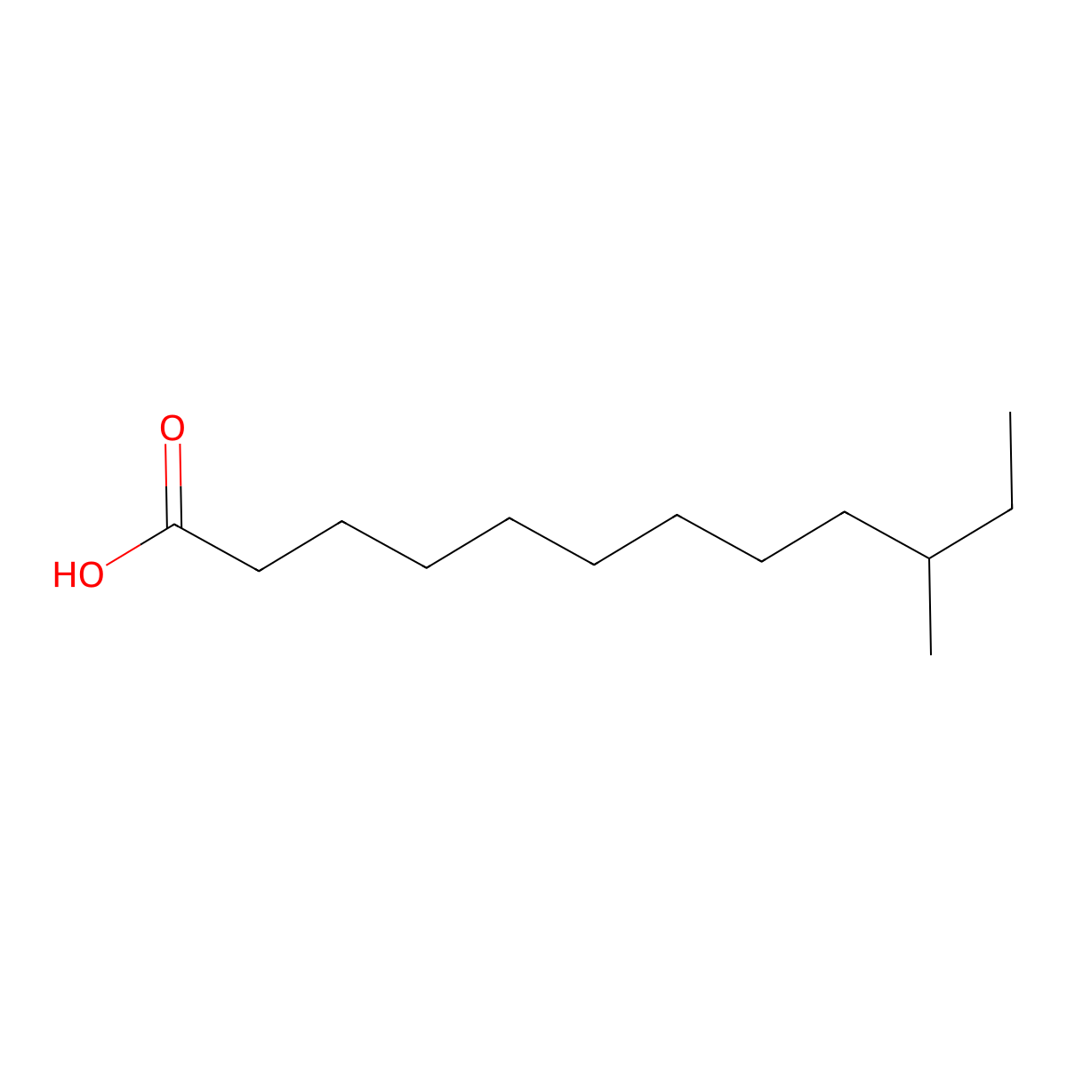 10-Methyldodecanoic acid molecular structure, CAS 7416-57-1