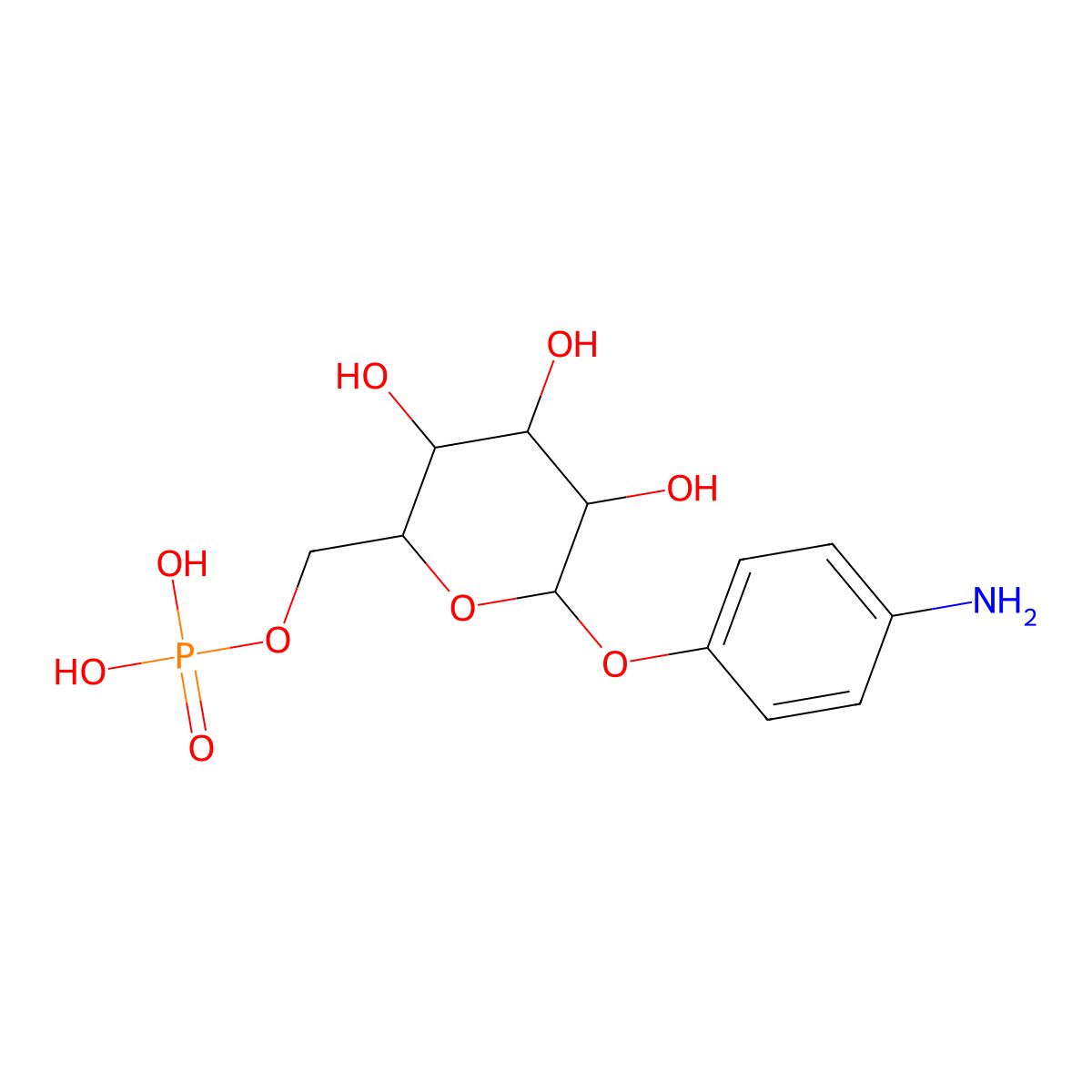 4-Aminophenyl 6-phospho-alpha-mannopyranoside molecular structure, CAS 74160-60-4