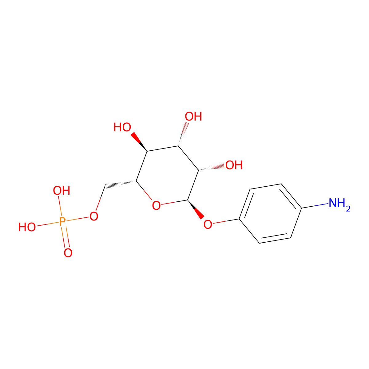 4-Aminophenyl 6-phospho-alpha-mannopyranoside molecular structure, CAS 74160-60-4