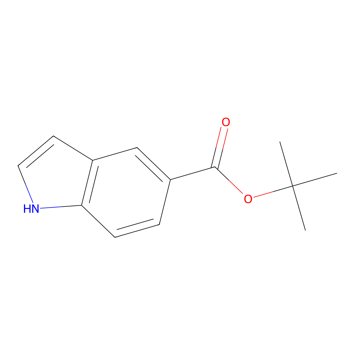 Tert-butyl 1H-indole-5-carboxylate molecular structure, CAS 741606-16-6